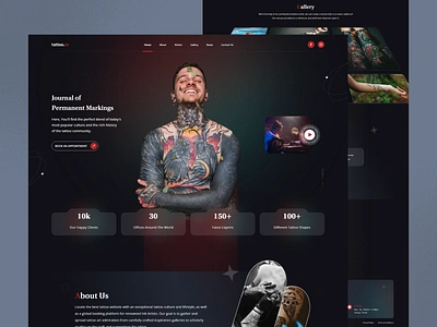 Inventive Landing Page For a Tattoo Website app concept art artist branding creative design designagency graphicdesign graphicdesigner illustration logo tat tattoo tattooartist tattooideas ui uiuxdesign webdesign website