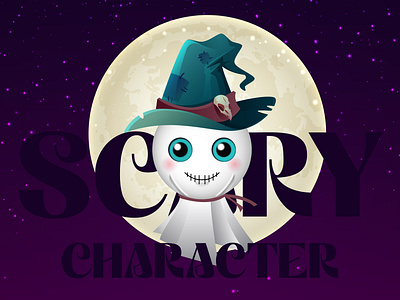 Scary Character app branding clean design flat illustration logo minimal ui ux