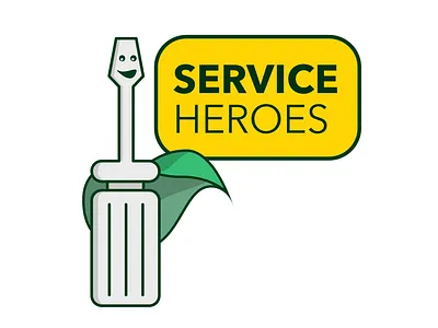 Service Heroes flat hero heroes logo screwdriver service vector