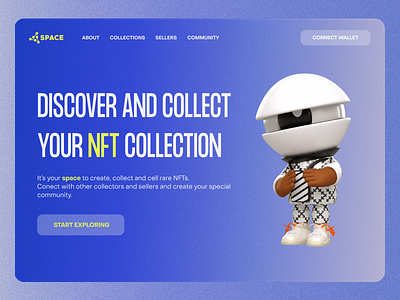 NFT marketplace concept 3d concept design dribbble landing nft ui web website