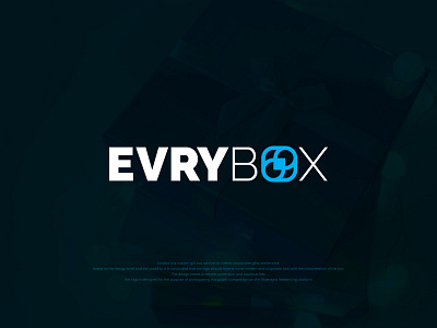 EVRY Box - Custom Gift Box Service adobe blue box brand branding corporate design evry gift graphic design identity illustrator logo modern premium present typeface typography vector wordmark