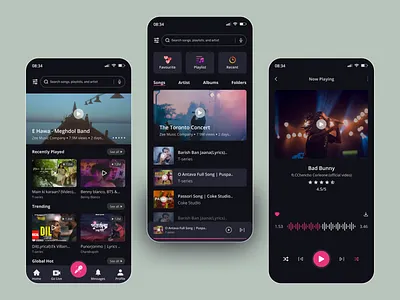 SF-Music Player Mobile App animation app dark design headphone minimal mobile mobileapp music nftmusic social song spotify stream streaming trendydesign ui ux video videoapp