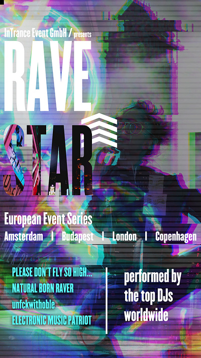 RaveStar design poster poster art posterdesign rave typography