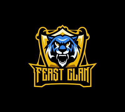 FEAST CLAN badge badge logo branding esports logo graphic design lion lion logo logo mascot logo sports logo