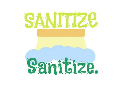 Sanitize Poster cleaning coronavirus coronavirus poster design germ free graphic design gravit designer green illustration logo poster sanitize santizing white yellow