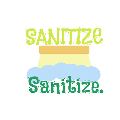 Sanitize Poster cleaning coronavirus coronavirus poster design germ free graphic design gravit designer green illustration logo poster sanitize santizing white yellow