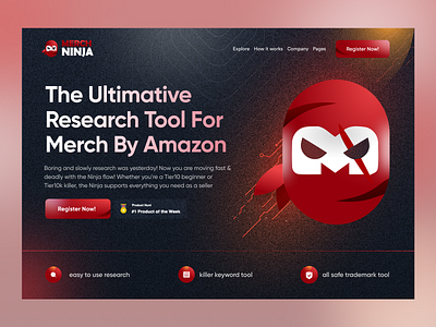 MERCH NINJA - Merch by Amazon research tool creabik creabik design keyword merch merch by amazon project research tool saas ui