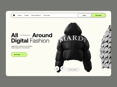 Digital Fashion NFT Landing Page Concept blockchain digital fashion koncepted landing page nft nft fashion nft landing page ui ui design ux ui