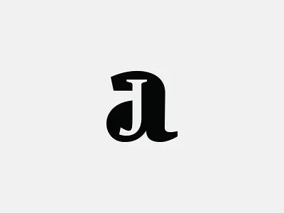 aj black branding clean design icon letter logo luxury minimal monogram negative space simple vector