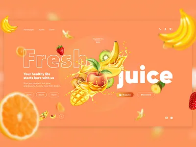 Online-bar Main page bar branding cafe design fresh graphic design illustration juice logo restaurant ui ux vector web design web site wow effect