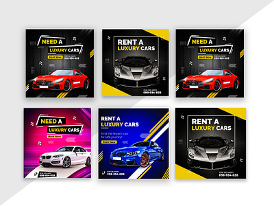 Luxury Car Social Media Banner Design Bundle advertisment adwords design auto car banner banner ads banner design branding design car banner car wash facebook post design instagram post design luxury car banner pinterest banner promotional banner rent a car rental sale banner social banner social media post design sport car vehicle