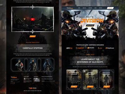 Gaming: Tom Clancy's The Division Website Landing black gaming gaming design gamingplay homepage landing page nftwebsite online streaming play play game playinggames the division tom clancys ui design uiux virtual gaming virtual world web app web design website design