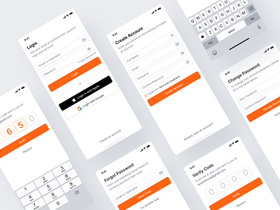 Mobile : Login - Signup app app design create account dailyui dailyux design flat design forgot password login minimal minimalism mobile mobile app password sign in sign up ui ux verify verify code