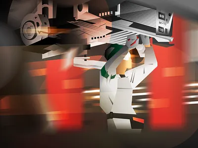 Car Assembly Worker automotive car client design geometric honda illustration illustrator industry minimal production simple vector