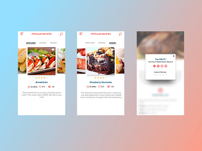 Chef Recipe Application design ui ux