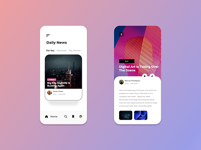 News UI app dailyui dailyuichallenge design mobile news ui