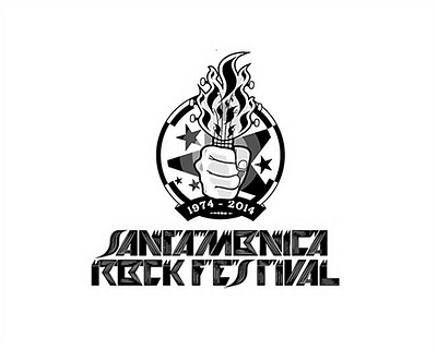 "Santamonica Rock Festival 2014" logo illustration logo