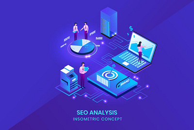 Seo Analysis - Insometric Concept 3d 3d animation 3d art 3d character 3d illustration analysis animation app concept design flat illustration illustrations isometric logo marketing page seo ui website