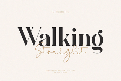 Walking Straight_Font Duo_New serif font branding novel