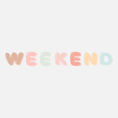 Weekend Balloon Text Effect design typography vector