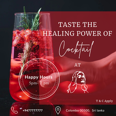 Happy hour cocktail - Facebook advertisement design advertisment bar branding design facebookads graphic design happyhour restaurant