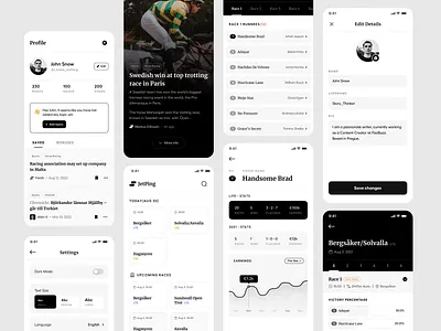 App UI app app ui bating blog app clean design horse race ios app mobile app news app product design racing app sports sports app typography ui ui ux user experience ux web ui