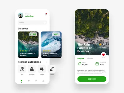 Travel App for Unconventional Destinations app branding design icon ui ux vector