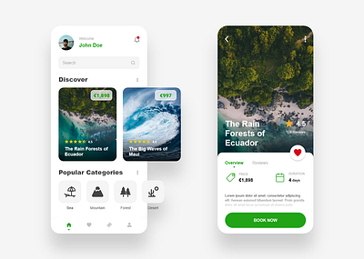 Travel App for Unconventional Destinations app branding design icon ui ux vector