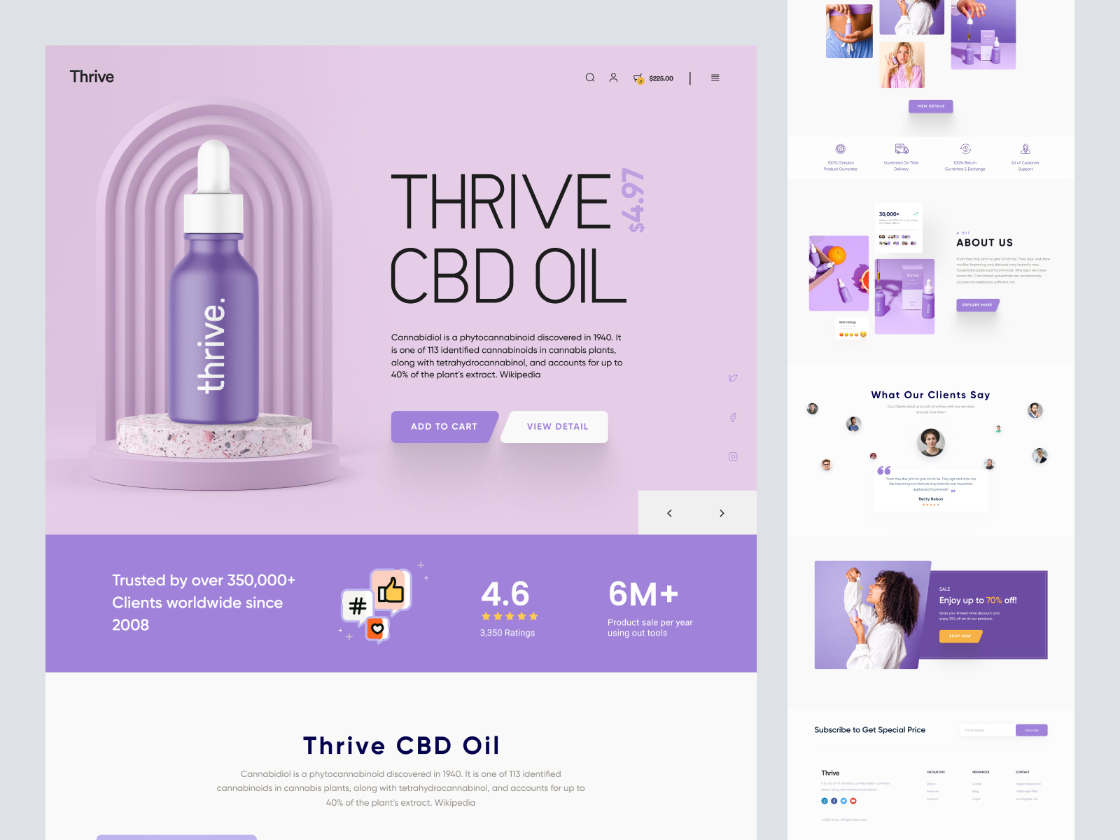 Example of shopify website landing page design