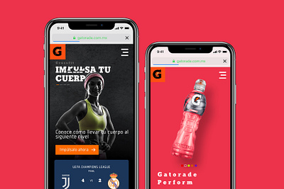 Impulsa tu cuerpo gatorade sports ui ux web website