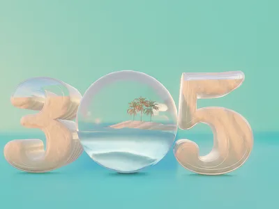 The Bubble: Miami 305 305 3d blender blue glass globe island miami render sand snow globe teal tropical tropics water