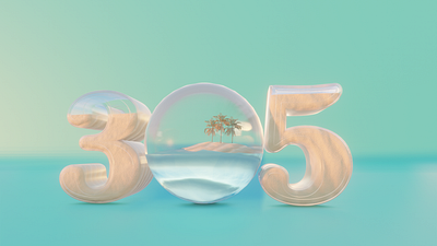 The Bubble: Miami 305 305 3d blender blue glass globe island miami render sand snow globe teal tropical tropics water