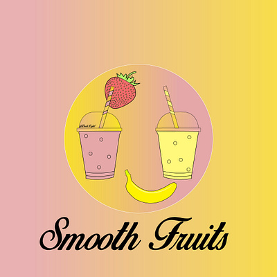 Juice or Smoothie Company, Smooth Fruits illustration logo