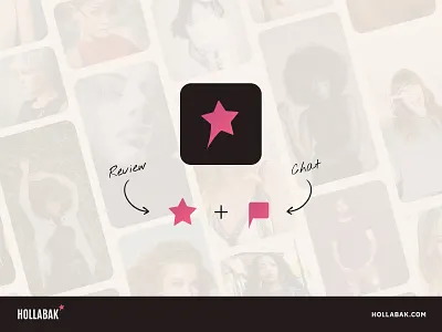 Hollabak Star Logo app branding chat design hair hairstyle icon logo review star