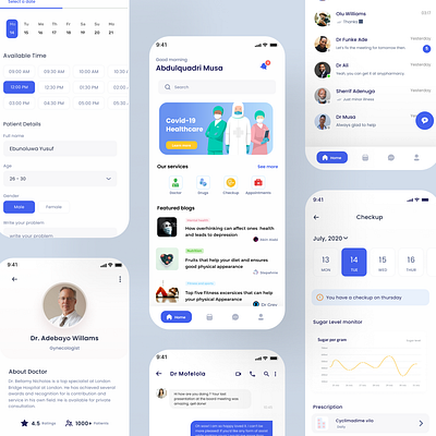 Healthcare Mobile App app application design case study design healtchcare ui healthcare logo medical minimal mobile app ui uiux user experience ux