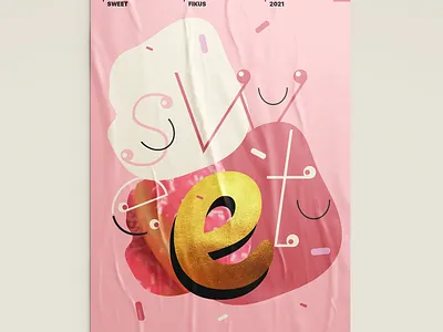 word SWEET candy poster sweet type