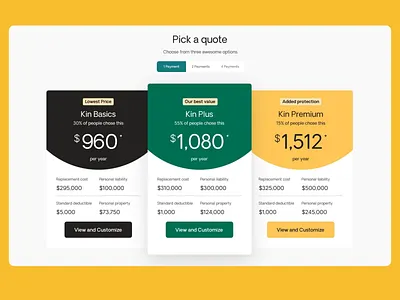 Home Insurance: Quote Comparison Microinteraction animation home insurance insurance microinteraction quotes ui ux website