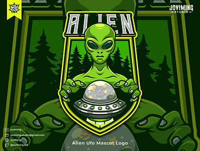 Alien Ufo Mascot Character Logo alien alien logo area51 branding cartoon design esport esport logo gamers graphic design green illustration logo mascot mystery streamer twitch ufo vector youtube