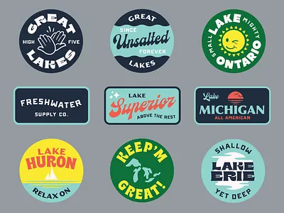 Freshwater Supply Co. canada fresh great lakes hats lakes logo michigan minnesota new york ohio ontario patch sticker sun sunset united states water wisconsin