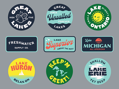 Freshwater Supply Co. canada fresh great lakes hats lakes logo michigan minnesota new york ohio ontario patch sticker sun sunset united states water wisconsin