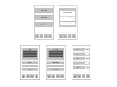Chore App - Wireframe app design ui ux wireframe