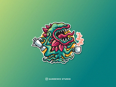 coffee monster logo design awesome awesome creative logos branding coffee coffee design coffee illustration coffee logo coffee shop food and drink logo hot illustration logo logo design logodesign logotype print design restaurant restaurant logo shirtdesign vector