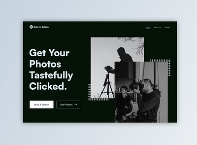 UI/UX Design - Photographer's Website Design black blue dark design design inspiration figma inspiration ui uiux ux design web web design website website design