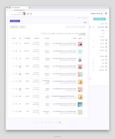 Quarkino admin panel concept - blog post list admin admin panel blog list cms design flat grid panel simple ui uidesign web websitemaker