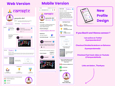 New Profile Design branding design digital resume digital world graphic design grow inspiration learn media oneyou.in rahul ui user interface ux website website design yamparala yamparala rahul yamparalamedia