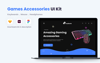 PC Games Accessories UI Kit branding dark website ecommerce gaming keyboard gaming mouse keyboard led keyboard led mouse lighting keyboard lighting mouse mouse ui ui designer ux ux designer web designer website website design