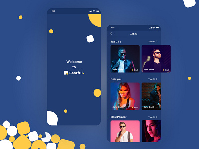 Festful App Dark Mode Variations app design clean darkmode freelance graphic design hirepixels human interface guidelines idea minimalistic mockups startup ui ux whitespace