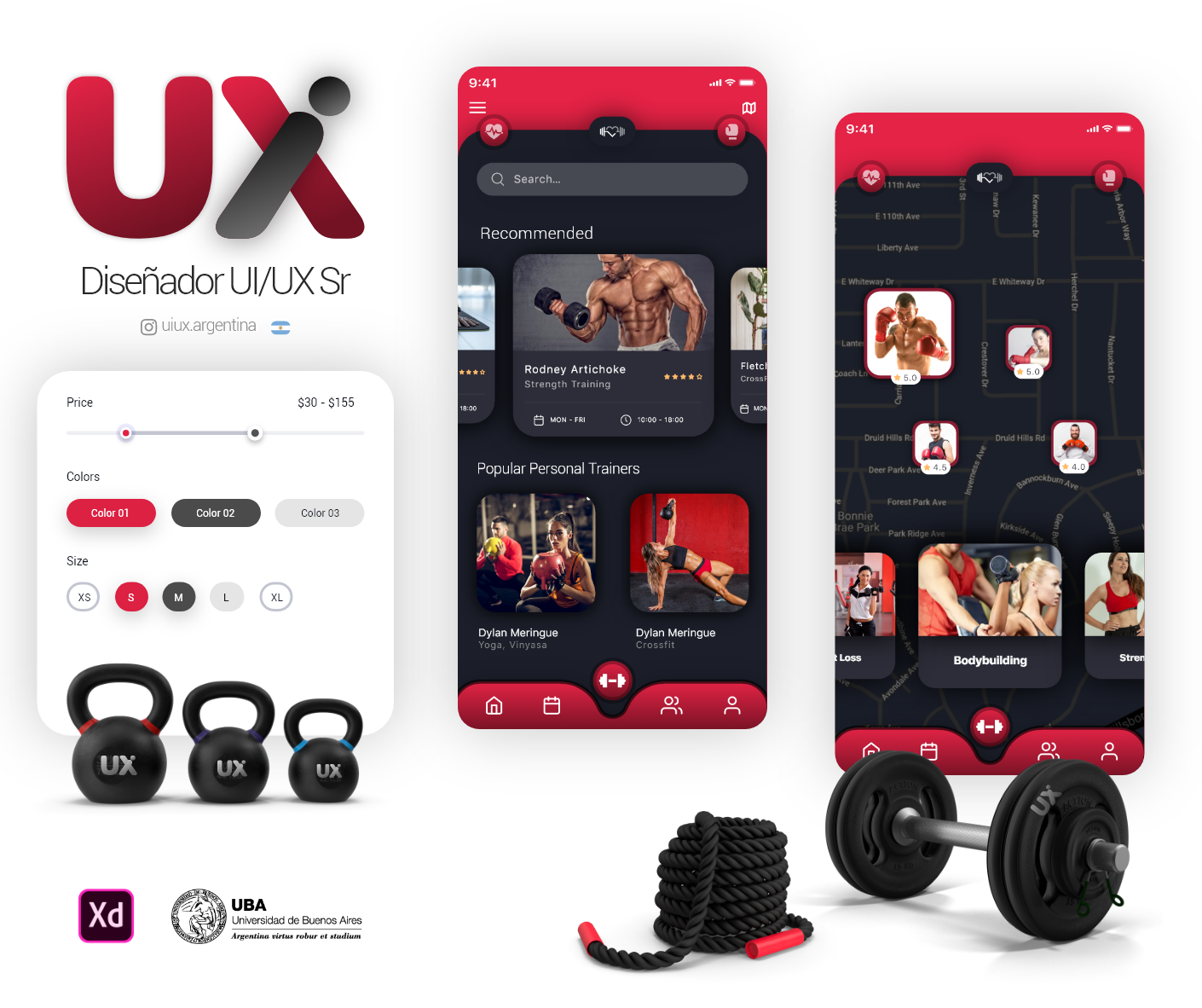 Mobile application design for physical activity by Ui Designer Fernando