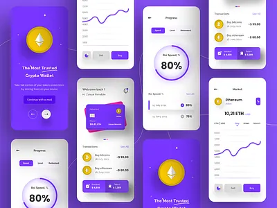 Crypto Wallet App Design bitcoins coins crypto ethereum money transactions wallet