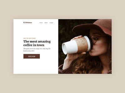 Coffeehouse Landing Page brown landingpage ui uidesign ux website